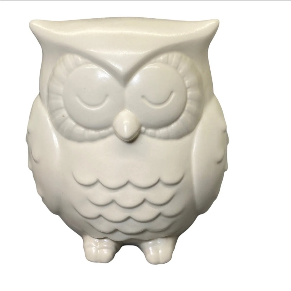 Hallmark LARGE White Owl figurine statute Ceramic 6.5" Shelf bookcase decor